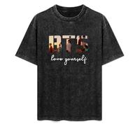 BTS Love Yourself Unisex Cotton Tee Shirt Men's Black T-Shirt M