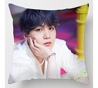 BTS merchandise BTS Bangtan Boys Square PillowKpop Jimin V Suga Jung Kook Photo Printing Double Side Short Plush Home D 45cmx45cm