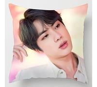 BTS merchandise BTS Bangtan Boys Square PillowKpop Jimin V Suga Jung Kook Photo Printing Double Side Short Plush Home D 45cmx45cm