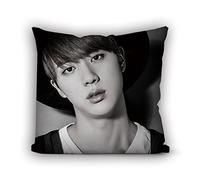 BTS merchandise Hidden Zipper Closure Double Sided Decorative Pillowcases BTS Jimin V Suga Jungkook Vintage Cotton Linen 45cmx45cm