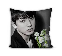 BTS merchandise Hidden Zipper Closure Double Sided Decorative Pillowcases BTS Jimin V Suga Jungkook Vintage Cotton Linen 45cmx45cm