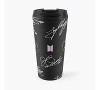 BTS Signature 17oz Insulated Travel Mug - Ceramic Interior, Double-Wall Stainless Steel, Leak-Proof Flip Lid, Fits Most Cup Holders