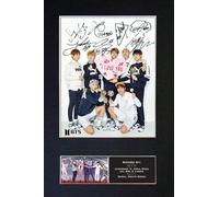 BTS Signed Style Photo Print A4 Mounted Kpop Band Autograph Reproduction Display Wall Art Jungkook V Jimin Suga Jin RM JHope Korea Music Memorabilia - 761U