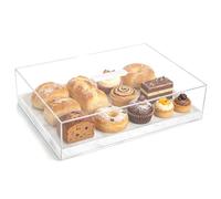 BTSAE Acrylic Rectangular Cake Tray, 35.6x25.4 cm Cake Stand with Lid, Cake Display Stand, Dessert Holder, Serving Tray with Marble Pattern for Party Home Kitchen Afternoon Tea Stands