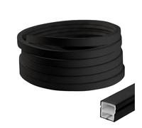 BTSAE Flexible Silicone LED Profile, 5 m 12 x 12 mm LED Rail for 8 mm Acoustic Panels LED Strips, IP65 Waterproof LED Channel Diffuser for Ceiling, Cabinet, Bar, Acoustic Panels Lighting (Black, 5 m)