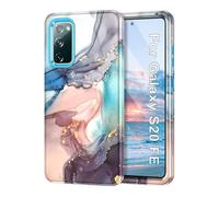 Btscase Schutzhülle für Galaxy S20 FE 5G, Marmor-Muster, 3-in-1, strapazierfähig, stoßfest, vollständiger Körper, robust, hartes PC + weiches Silikon, für Samsung Galaxy S20 FE 6.5 Zoll, Blau Grau