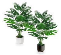 BTSD-home 71cm Fake Plants Large Tropical Artificial Monstera Plants Indoor Outdoor for Home Bedroom Balcony Office Bathroom Decor 2 Pack