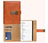BTSFTOGET Small Password Book with Alphabetical tabs. 316 Pages Lockable Password Keeper Journal Notebook for Computer & Website Logins, Brown Leatherette Hardcover, 7.5in x 5.5in