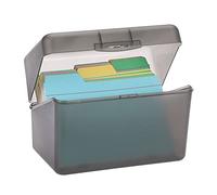 BTSKY 1 Pack 4 x 6 inch Index Card Box - Index Card Holder Notecard Box Recipe Card Box Plastic Storage Organizer for Filling Index Cards, Note cards, Flashcards, Recipes and Addresses, Grey (Not