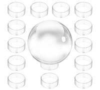 BTSKY 15Pcs 30mm Transparent Sphere Round Stands Baseball Holders - Clear Ring Display Holders Riser Display Stand for Golf Ball, Softball, Tennis Ball, Marbles, Clear Crystal Ball Display Stand