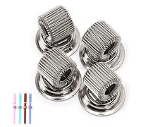 BTSKY 4 Pcs Super Strong Magnetic Pen Pencil Holders Clips with Adjustable Spring Loop, Removable Stainless Steel Pen Clip, Fit Any Size Pens Markers Use in Home Office Refrigerator, Whiteboard