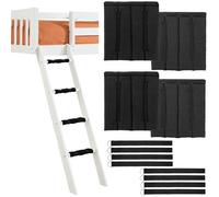 BTSKY 4Pcs Bunk Bed Ladder Pads with 8pcs Adjustable Hook and Loop Fastener Straps - Black Anti Slip Cover Foam Padding Cushion for Stepladder Climbing Ladders Bed Ladders Telescoping Ladder