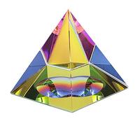 BTSKY 80mm/3.15" Crystal Iridescent Pyramid With Gift Box Rainbow Colors Sparkle Crystal Home Office Ornaments Decoration