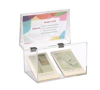 BTSKY Clear Acrylic 5 x 8 inch Index Card Box with Sign Lid - Index Card Holder Notecard Box Recipe Card Box Plastic Storage Organizer