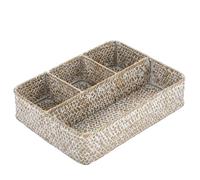 BTSKY Desk Drawer Organizer Tray, Coffee Station Organizer Tea Bag Organizer For Countertop/Desk/Shelf Decorative, White