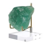 BTSKY Large Size Adjustable Golden Metal Arm Display Stand Easel with Square Acrylic Base, Display Holder for Geodes Rock Mineral Agate Fossil Coral Coin