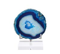 BTSKY Large Size Adjustable Silver Metal Arm Display Stand Easel with Square Acrylic Base, Display Holder for Geodes Rock Mineral Agate Fossil Coral Coin