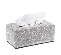 BTSKY Sparkly Bling Rectangular Tissue Holder - Decorative Diamond Crystal Rhinestones Tissue Box Cover, Tissue Dispenser for Home Bathroom Vanity Countertop Bedroom Dresser