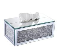 BTSKY Sparky Glass Tissue Box With Crystal Crushed Diamonds For Home Decoration, Table Napkin Holder