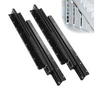 Btstil 1 Pair Undermount Drawer Runners, Heavy Duty Bottom Mount Drawer Runners 600-1450mm, Black Full Extension Ball Bearing Hidden Rails for Under-Stair and Base Cabinet (600-1450mm)