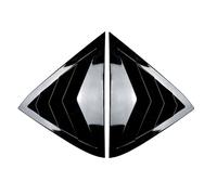 Btstil 2 Pcs Rear Side Window Louver Cover Trim For Ford Fiesta MK7 7.5 2008-2017 Gloss Black
