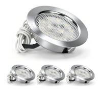 Btstil 7W LED Recessed Spotlights, Recessed Ceiling Light with Natural 4500K Aluminum Downlights, IP44 LED Recessed Ceiling Lights for Bathroom Kitchen Mirror Cabinet (No Dimming, 4 Pack)