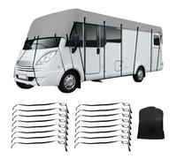 Btstil Caravan Cover Waterproof, 210D Oxford Cloth Caravan Roof Cover, 11m x 3m Breathable Motorhome Top Cover with Retractable Straps for Travel Trailers & Pop Up Campers (11mx3m)