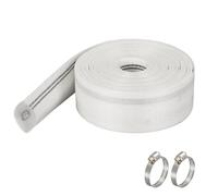 Btstil Pool Backwash Hose, 1.5 Inch x 32 ft Reinforced Drain Hose, PVC Lay Flat Garden Water Discharge with 2 Clamps for Patio Garden Lawn Irrigation (1.5 Inch x 32ft)