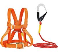 Btstil Safety Harness Kits, Safety Fall Arrest Harness Full Body Height Fall Protection Safety Harness Aerial Work Fall Protection Rescue Harness Adjustable Belt with Hook (Big Buckle 3m)