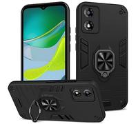 Btstring Case for Motorola Moto E13 4G, Shockproof Phone Case, Heavy Duty Personalised Case with Stand, Case Cover Support Magnetic Car Holder- black