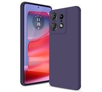 Btstring Case for Motorola Moto Edge 50 Pro, Soft Silicone Case with Upgraded Camera Protection, Shockproof Slim Case Cover with Anti-Scratch Microfiber Lining, Deep Purple