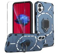 Btstring Case for Nothing Phone 1 and Screen Protector Tempered Glass, Heavy Duty Shockproof Tough Armour Case with Stand Protective Personalised Phone Cover - Blue