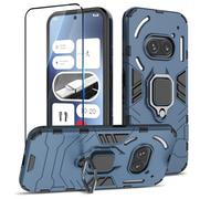 Btstring Case for Nothing Phone 2a / 2a Plus and Screen Protector Tempered Glass, Heavy Duty Shockproof Tough Armour Case with Stand Protective Personalised Phone Cover, Blue