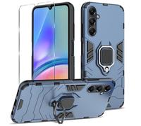 Btstring Case for Samsung Galaxy A05s and Screen Protector Tempered Glass, Shockproof Tough Armour Phone Case, Heavy Duty Personalised Case with Stand, Blue