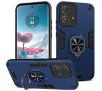 Btstring Motorola Edge 40 Neo Case, Military Grade Shockproof Protective Case Cover with Metal Ring Holder, Compatible Car Holder, Blue