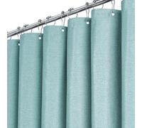 BTTN Linen Look Shower Curtain, Waterproof, 182x182cm, Teal/Turquoise