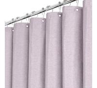 BTTN Linen Look Weighted Shower Curtain, Waterproof, 182x182cm, Lavender