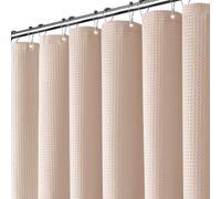 BTTN Waffle Weighted Shower Curtain, Waterproof, 182x182cm, Blush Pink