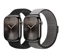 BTTNG 2 Pack Nylon Straps Compatible with Apple Watch Straps 49mm 46mm 45mm 44mm 38mm 40mm 41mm 42mm Women Men,Soft Nylon Strap Replacement Bands for iWatch Series 11 10 9 8 7 6 5 4 3 2 1 SE Ultra3