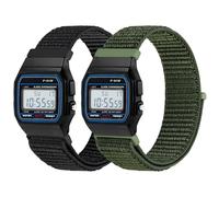 BTTNG Nylon Straps Compatible with Casio F-91W/F-84/F-94/F-105/F-108/AE-1200/W-217H/W-218H/A-158W/A-168W/SGW-300H/W-800H, Adjustable Stretchy Sport Strap Comfortable Nylon Replacement Wristband