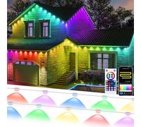 BTTO 15M Permanent Outdoor Lights, RGB Waterproof Christmas Eaves Light, Smart Outside Roof Edge Lighting Music Sync, Outdoor Fairy Lights Works with Alexa, WiFi APP & Remote Control