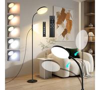 BTTO LED Floor Lamp, Modern Standing Lamps with Remote & Touch Control, 5 Color Temperatures & 10 Brightness Levels Adjustable Gooseneck Reading Lamps Standard Lamps for Living Room, Bedroom, Office
