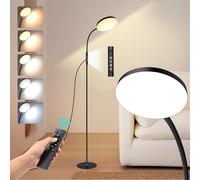 BTTO LED Floor Lamp, Reading Lamp Floor Standing with 5 Color Temperature & 10 Brightness Levels, Standing Lamp Tall Lamp Dimmable Floor Lamp for Living Room Bedroom Office, Black