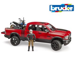Btuder Toys Dodge Ram 2500 Power Wagon with Ducati Scrambler Desert Sled 1:16