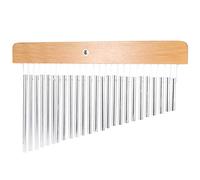 Btuty 25-Tone Bar Chimes 25 Bars Single-row Musical Percussion Instrument Percussion Instrument Musical Instrument Education Wooden Silver