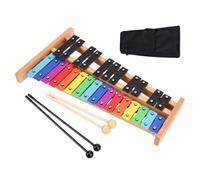 Btuty 27 Note Chromatic Glockenspiel Xylophone with Metal Bars and Beech Wood Base Colorful Musical Percussion Instrument with Mallets Case for Adults Practice Performance