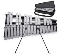 Btuty 30 Note Glockenspiel Xylophone Wooden Frame Foldable Aluminum Bars Percussion Musical Instrument Gift with Carrying Bag