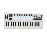 Btuty 37 Key MIDI Keyboard with Velocity Sensitivity, Synthesizer Engine, RGB Backlit Drum Pads, 8 Knobs, 4 Sliders, BT MIDI Connectivity, Portable Rechargeable Battery, Music
