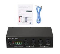 Btuty 4 MIDI Interface USB, Merge 2 ins-> 4 outs for Music Creation, Portable Metal MIDI Box with Cable and Manual, Compatible with Wins XP, Vista, 7, and Mac OSX