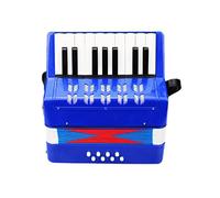 Btuty Accordion 17 Keys 8 Bass Piano Musical Instrument for Beginner Birthday Gift (Blue)